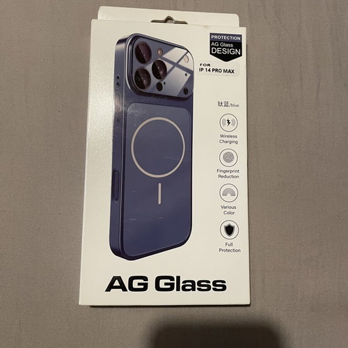 AG Glass MagSafe case for iPhone 14 Pro Max, blue