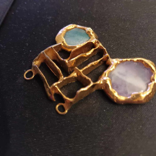 Scandinavian handmade gold-plated jewelry with semi-precious stones new