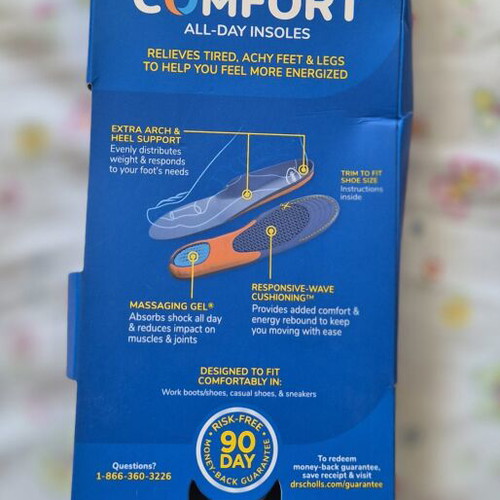 Dr. Scholl's Extra Comfort All-Day Insoles with Massaging Gel new, men's US 8-14