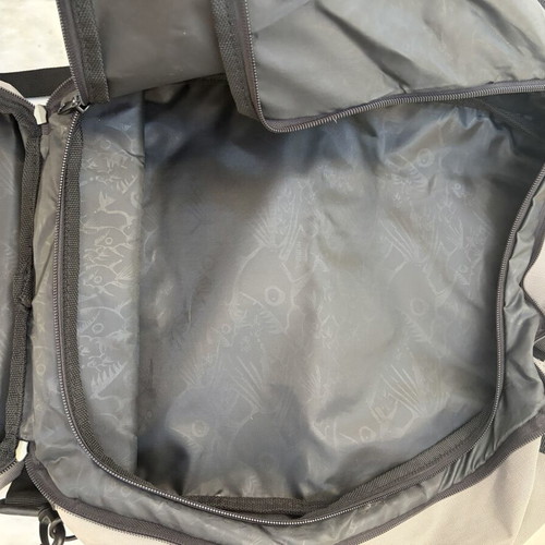 Travel backpack with compartments like new, gray