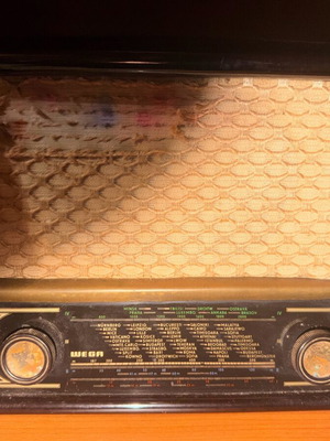 Vintage Wega radio used with wooden case retro style