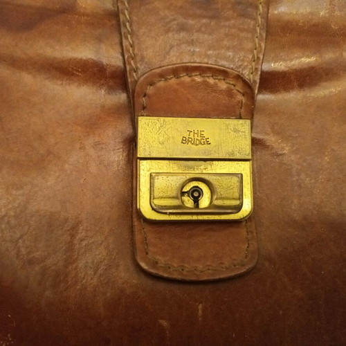 The Bridge leather hand bag used brown made in Italy