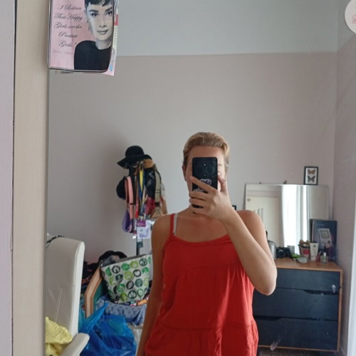 Zara red sleeveless top, size M