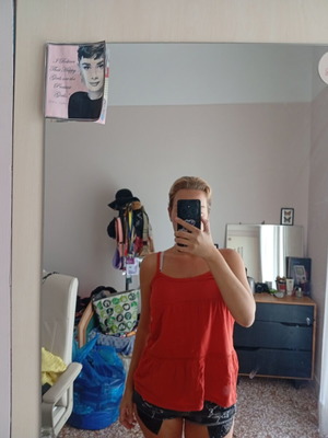 Zara red sleeveless top, size M