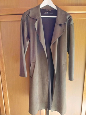 Καπαρντίνα Faux Suede Zara μεταχειρισμένη, χακί, μέγεθος M