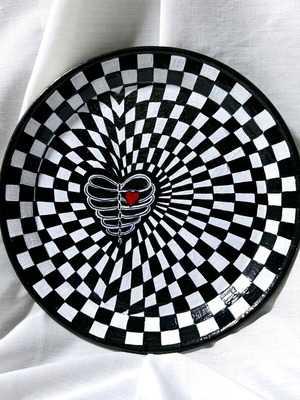 Hand-painted decorative metal plate made to order