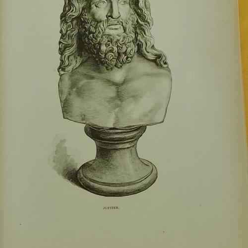 Λιθογραφία 1880 προτομή Δία, 26,5x19 εκ.