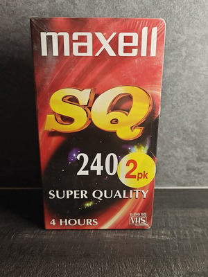 Maxell VHS tapes new, pack of 2, 240 minutes each
