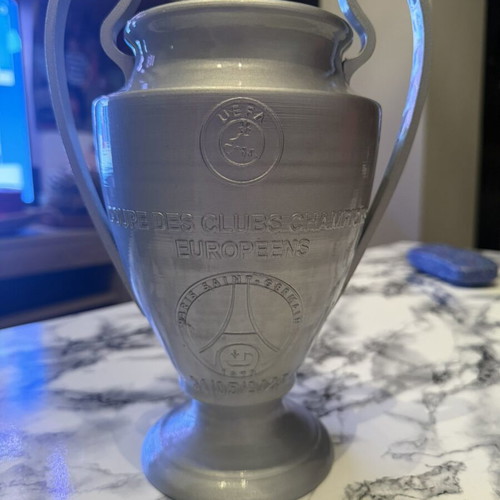Champions League Trophy PSG painted metallic, 25 cm, made to order