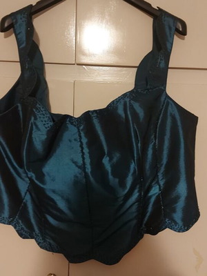 Bustier and skirt set new, turquoise taffeta