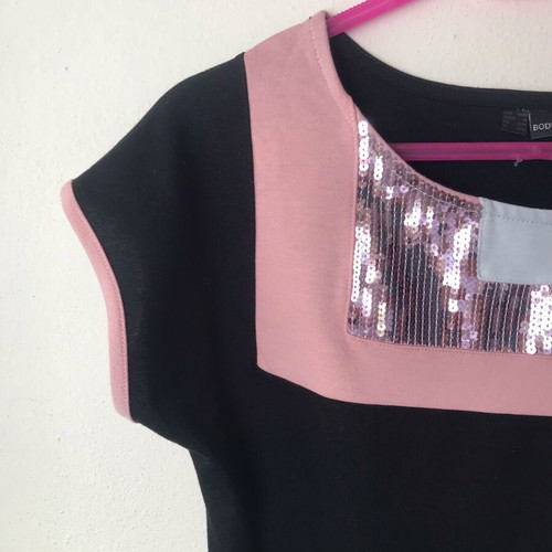 Body Flirt midi dress like new, size 40, black and pink with sequins