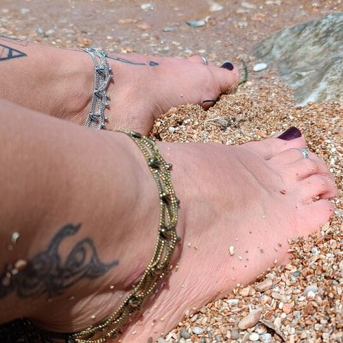 Anklet chain bracelet new, brass and alpaca fixed size