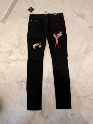 Zaful Black Skinny/Slim Fit Jeans New with Embroidery