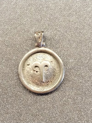 Silver Aries Zodiac Pendant oxidized silver new