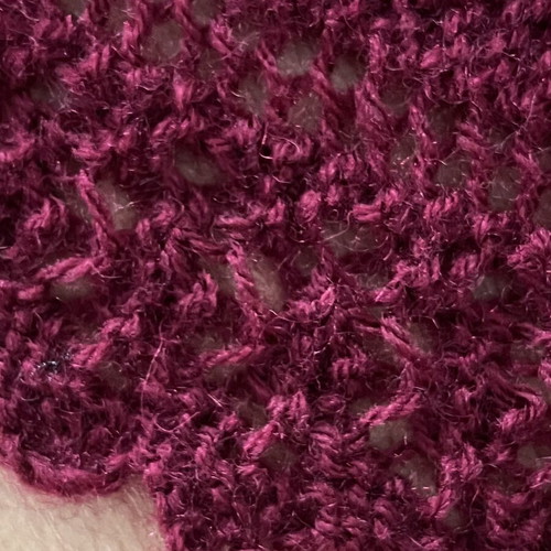 Hand-Knit Burgundy Lace Shawlette new