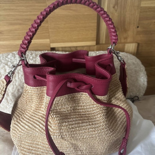 Callista raffia and leather hand bag new with red details
