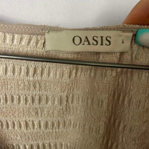 Oasis luxury gold blouse wrap model, size L