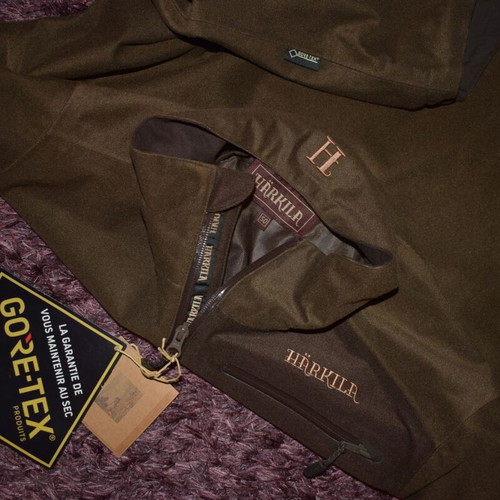 Harkila Tuning Gore tex jacket and pants new, size L, green and brown