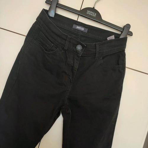 Marks and Spencer denim bootcut pants used, size 8, black