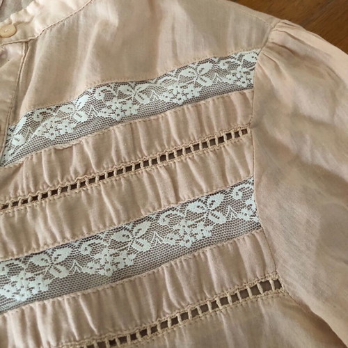 Bershka blouse used with lace, peach color, size M