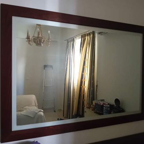 Living room mirror used, walnut 1.40×0.96 m
