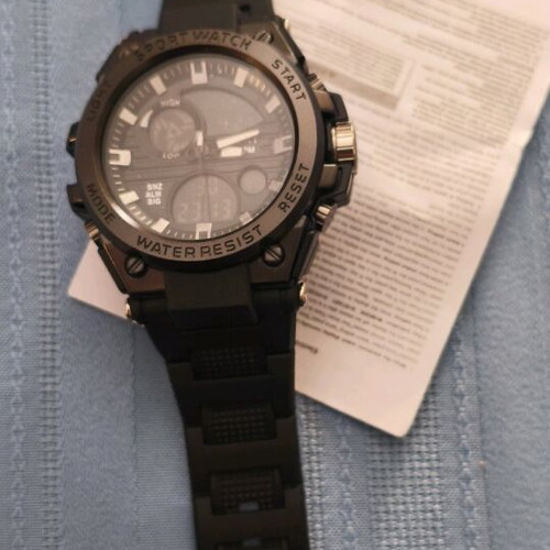 Watch with moon phase and tide phase digital, new, black