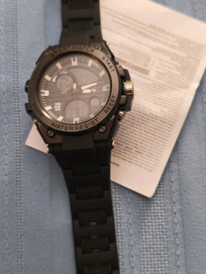 Watch with moon phase and tide phase digital, new, black
