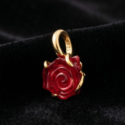 Charm Beauty & Beast enchanted rose with 14K gold plating new