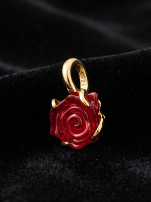 Charm Beauty & Beast enchanted rose with 14K gold plating new