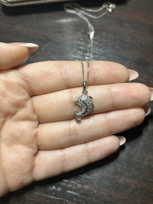 Dolphin Necklace like new, silver color