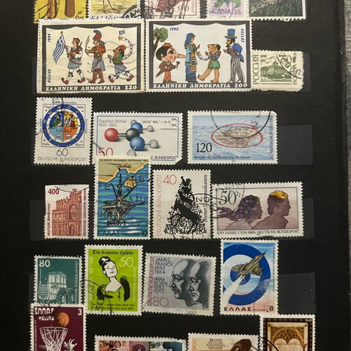 Stamps used Greek and foreign, album pack