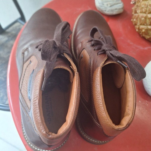 Damiani men's boots in cognac with black pair gift like new
