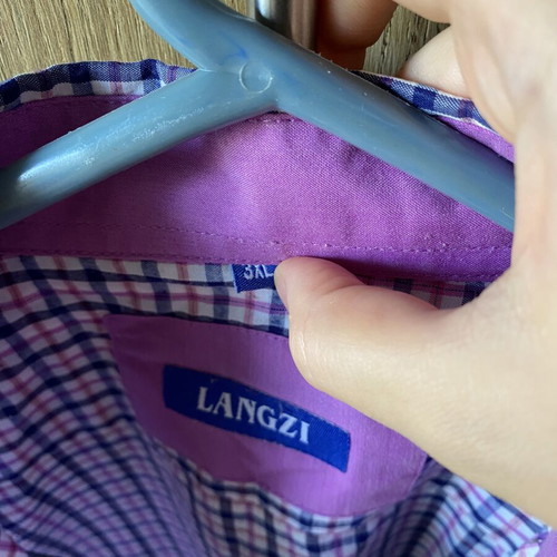 Langzi Men’s Check Short Sleeve Shirt 3XL like new