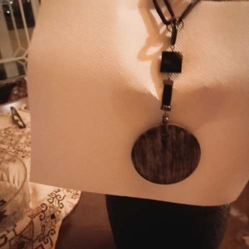 Necklace No2 faux bijoux black and grey plastic