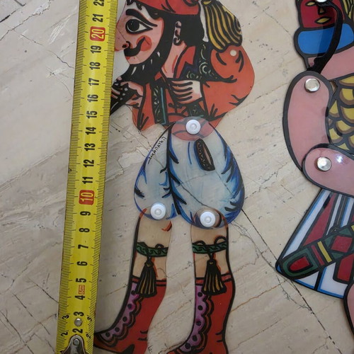Karagiozis shadow puppet figures, set of 5