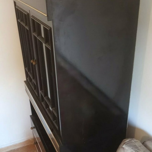 Wooden display cabinet black lacquer like new