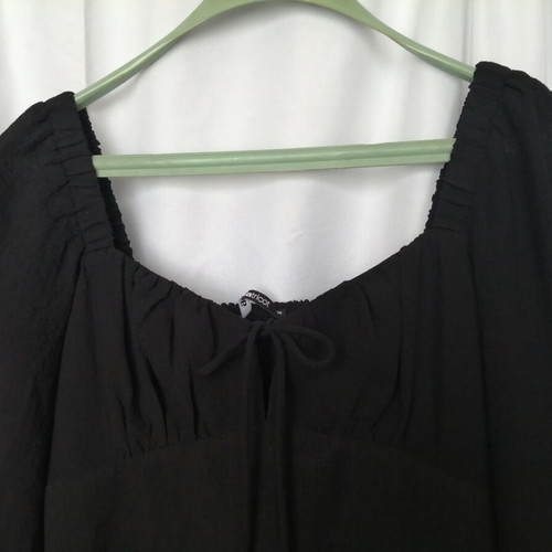 Gina Tricot midi dress with puff sleeves size S like new, black