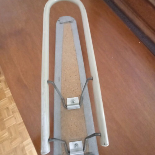 Sleeve ironing board like new, foldable metal with soft gray cover