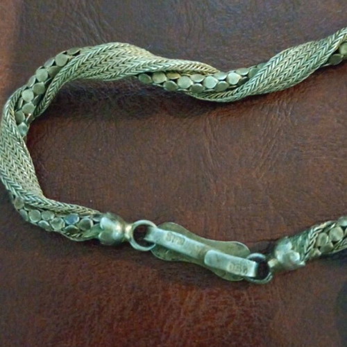 Vintage sterling silver chain used, stamped 950, 42.38g