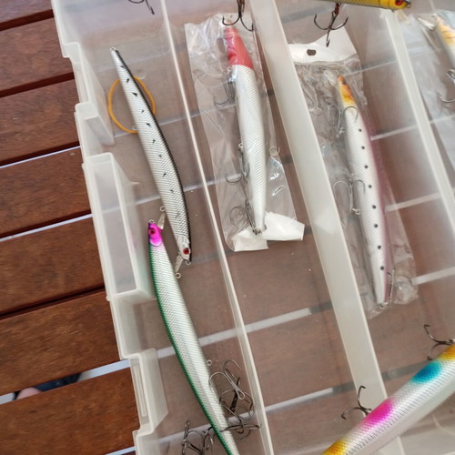 Plano fishing box with 10 artificial spinning lures