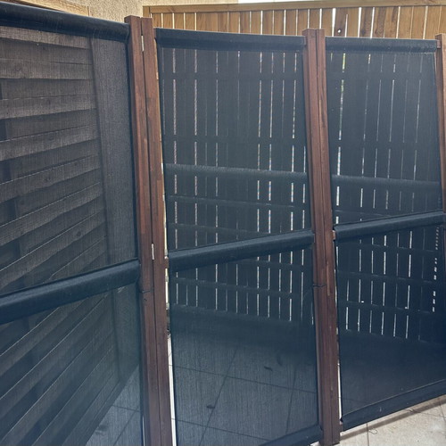 Wooden outdoor folding screen with 3 panels like new