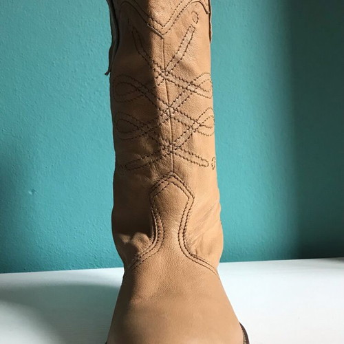 Bershka leather ankle boots like new, beige, mid-calf, size 39