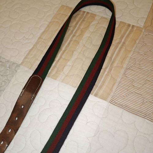 Unisex fabric belt like new with leather details, Cordings