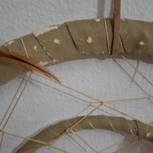 Handmade Boho Dreamcatcher double circle 28cm used, natural style