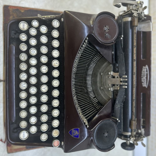 Triumph typewriter used, German 1930s with Greek letters