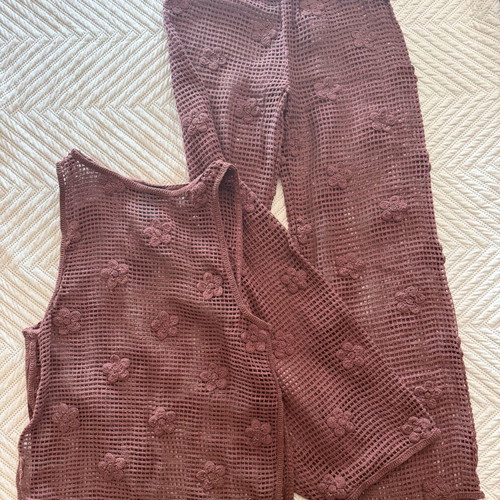 H&M knitted set, brown, beach or everyday wear