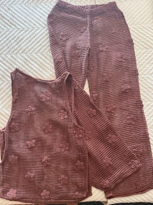 H&M knitted set, brown, beach or everyday wear