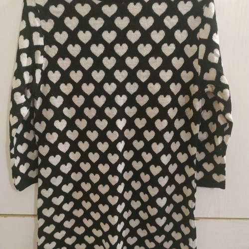 Dress used black with white hearts size L