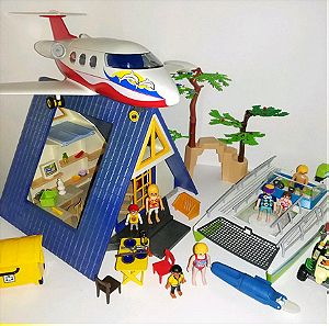 Playmobil moderm living, καταμαράν, αεροπλανο, μηχανή, φιγουρες πακετο