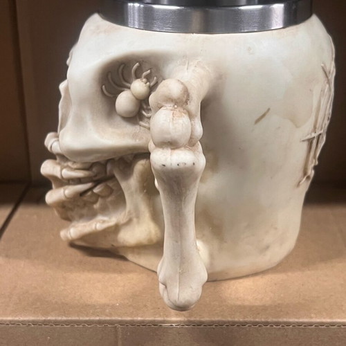 3D Beer Mug 450ml Stainless Steel and Resin Medieval Skeleton Skull